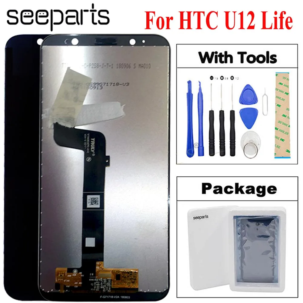 

100% Tested For HTC U12 Life LCD Display Touch Screen Digitizer Assembly Replacement Parts 6.0" For HTC U12 Life LCD Screen