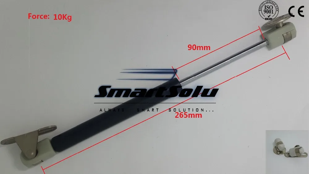 

Free Shipping 90mm Stroke 10kg Force Lift Gas Spring Strut 6mm w Bracket Plate