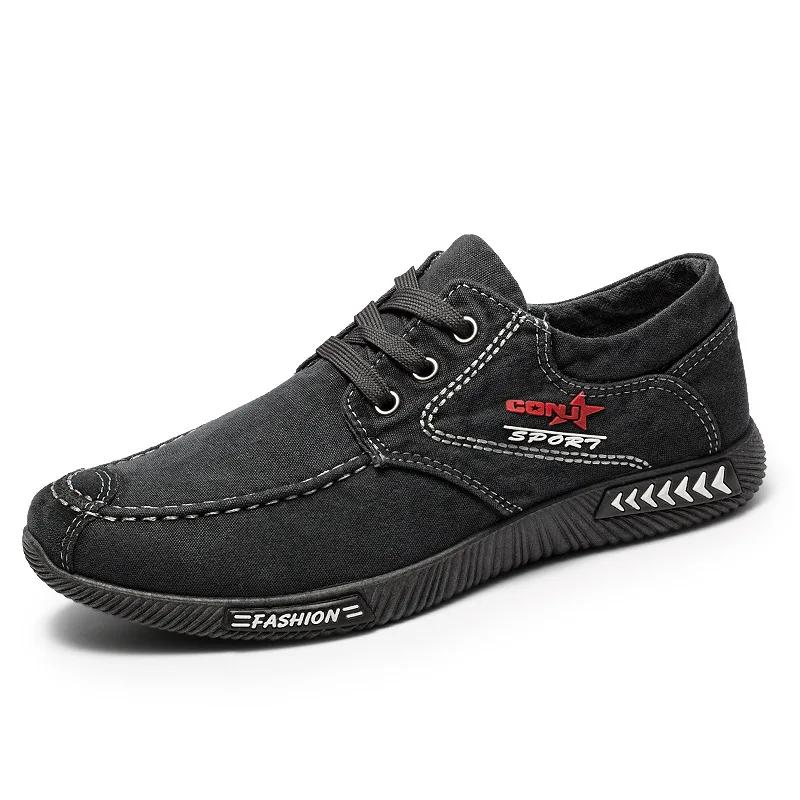 Новая мужская обувь на шнуровке, повседневные кроссовки, мужская повседневная обувь, парусиновая обувь, лоферы, дышащая мужская обувь, джинсовая обувь размера плюс - Цвет: A17-gray