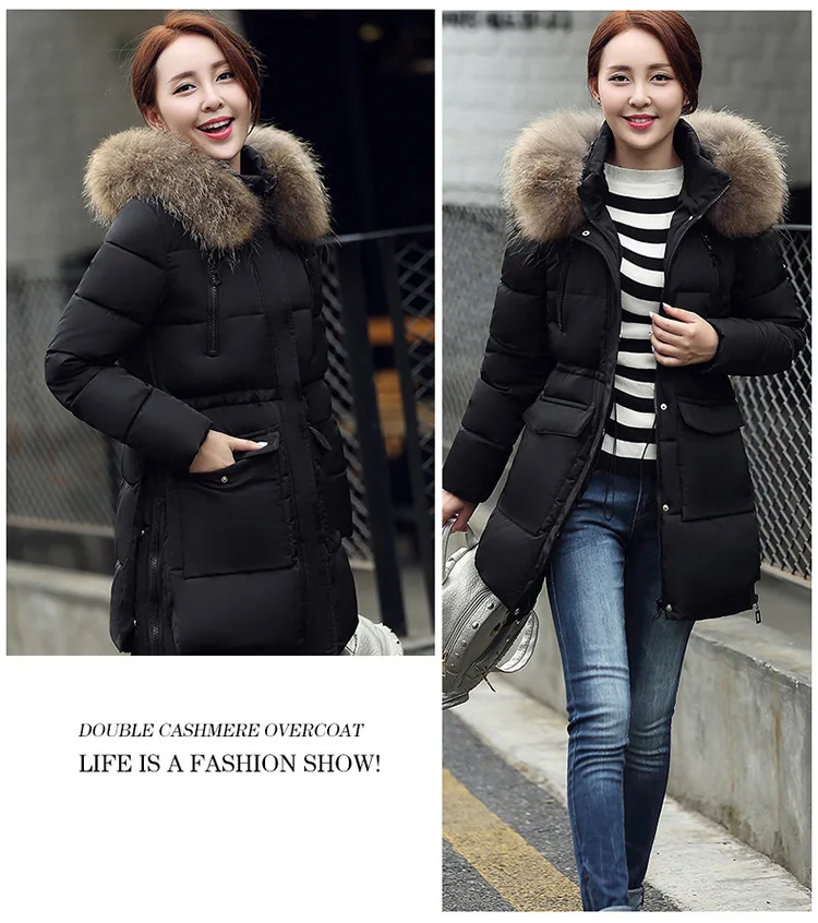 KMETRAM/зимние женские пальто, парка с воротником из искусственного меха, Женская куртка, корейское длинное пальто, женские парки, верхняя одежда, Casaco Feminino MY3372