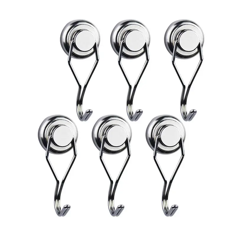 

Swivel Swing Powerful Magnetic Hooks,Strong Heavy Duty Neodymium Magnet Hooks - Great For Your Refrigerator And Other Magnetic