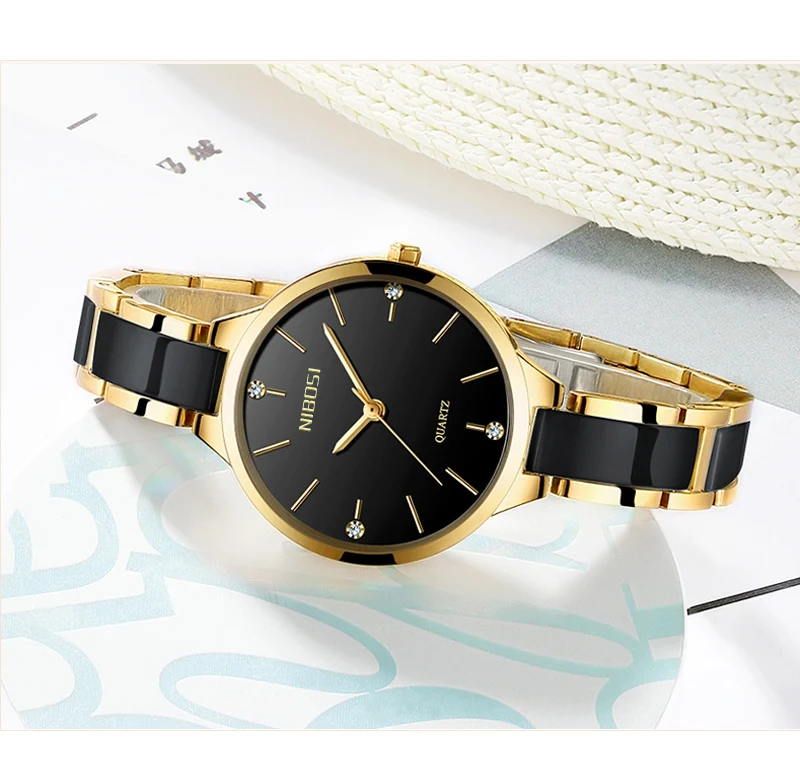 Relojes Para Mujer NIBOSI Women Watches Bracelet Watch Ladies Wrist Watch Women Waterproof Fashion Casual Crystal Dial Rose Gold (10)