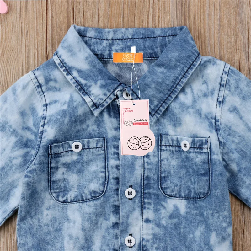 Комбинезон джинсовый для новорожденных с длинным рукавом на весну|rompers newborn|baby