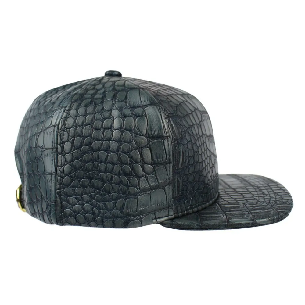 Крокодил Искусственная Кожа Strapback Бейсбол Кепки Аллигатор PU стиль Snapback Мода шляпу кожаная Кепки и шляпа кожаный аксессуар