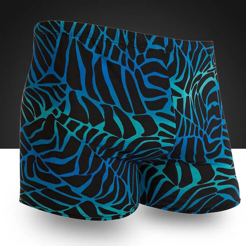 

Men Male Blue Animal Stripe Print Swim Pool Bathing Suit Swimwear Swimming Pants Boxer Shorts Beach Trunks Briefs Swimsuit Wear