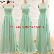 QNZL95# пользовательские цвета Длинные свадебные платья мятно-зеленые шифоновые свадебные вечерние платья женская дешевая одежда