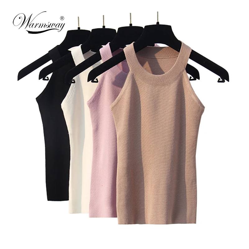 High quality off shoulder knitted bustier crop top Women sleeveless elastic tube tank tops Summer beach sexy camis WS-094