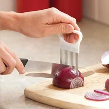 Кухонные гаджеты удобный держатель из нержавеющей стали для картофеля томатов механический нож для резки ломтиками овощей и фруктов резак безопасные кухонные принадлежности аксессуары