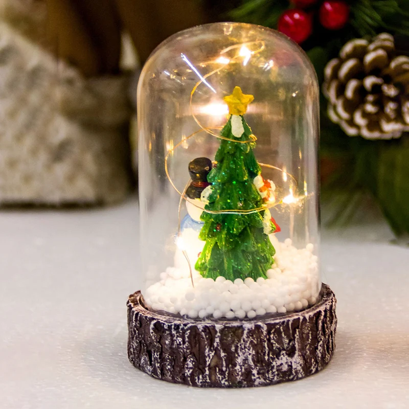 Скандинавский стиль снежный шар декоративный ночник украшения хрустальный чехол теплый белый свет олень Рождественская елка фестиваль Декор