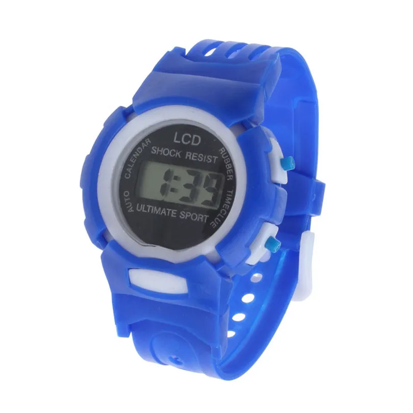 

2019 Kid Watch Boys Girls Student Time Sport Smart Electronic Digital LCD Wrist Watch Purple Digital Quartz Alarm Date #4m15