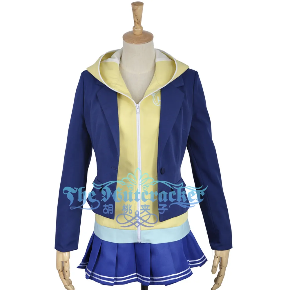

Rin Hoshizora Cosplay Costume Love Live! Unawakened Animal Sportswear Custom Girl Royal Blue Hoodie Jacket A Line Skirt Clothing