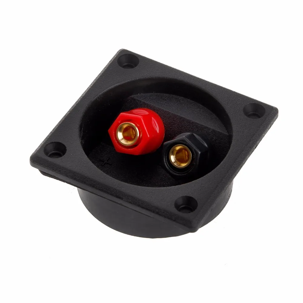 

Square Shape Double Binding Post Type Speaker Box Terminal Cup Black And Red