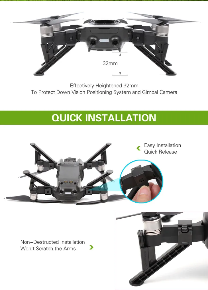 Новая посадка с высоты устройства, стабилизаторы расширения для DJI MAVIC AIR camera Drone