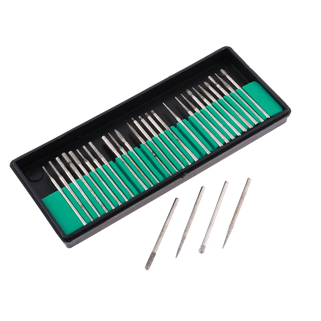 30pcs Emery Electroplating Grinding Head Grinding Needle Sets for Carved / Abrasive Gundam Model Tools