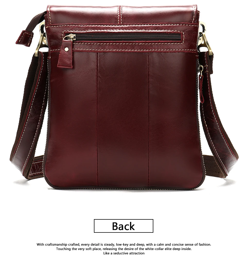 25 Men's Genuine Leather Shoulder Bag Cover & Zipper Leather Crossbody Bags for Men Messenger Bag Men Shoulder Bags Male Flap