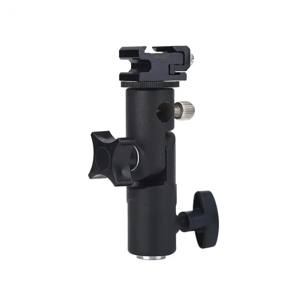 

Hot Shoe Mount Adapter E Type Flash Stand Bracket Umbrella Holder with 1/4" to 3/8" Screw Mount Swivel Adapter