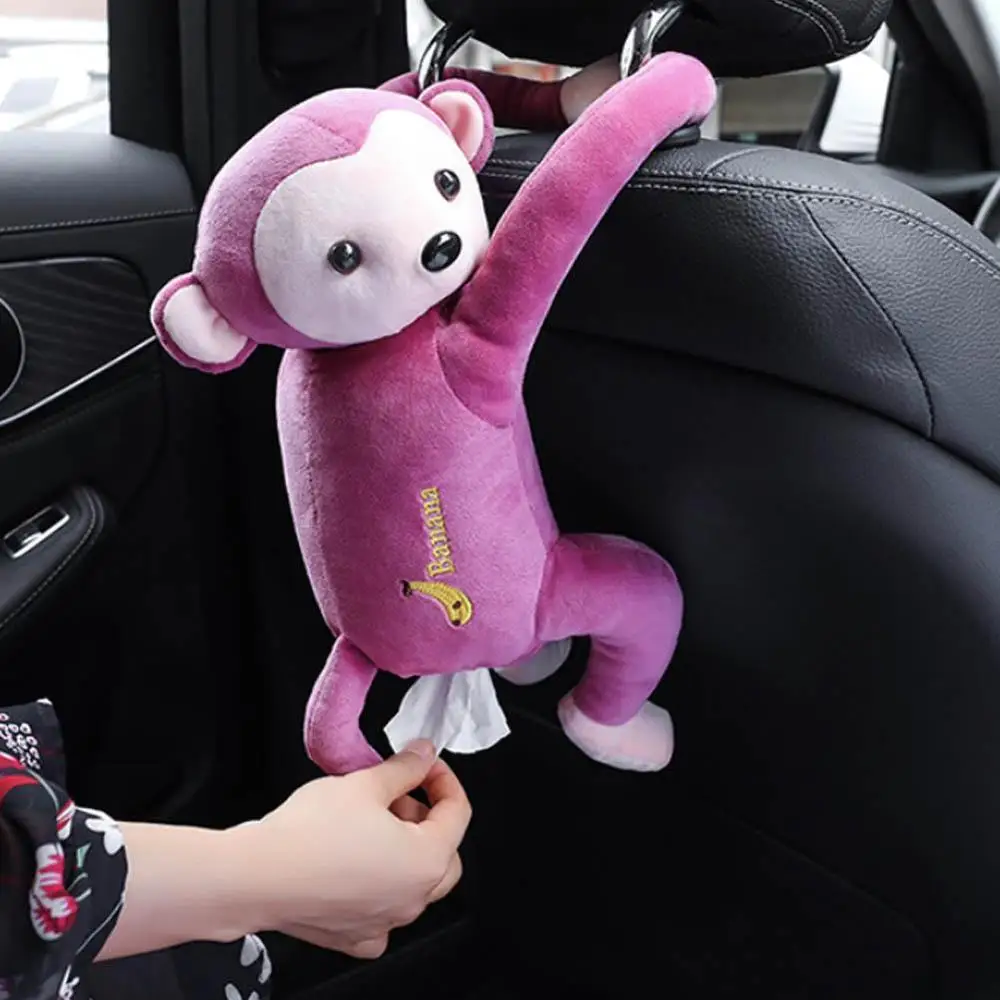 

Lovely Monkey Tissue Holder Home Office Auto Automobile Car Tissue Box Cover Napkin Paper Towel Holders Cases Car Organization