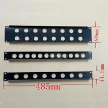 High quality 2pcs/lot 2U XLR 16 Way Patch Panel 19" Rack Panel without connectors