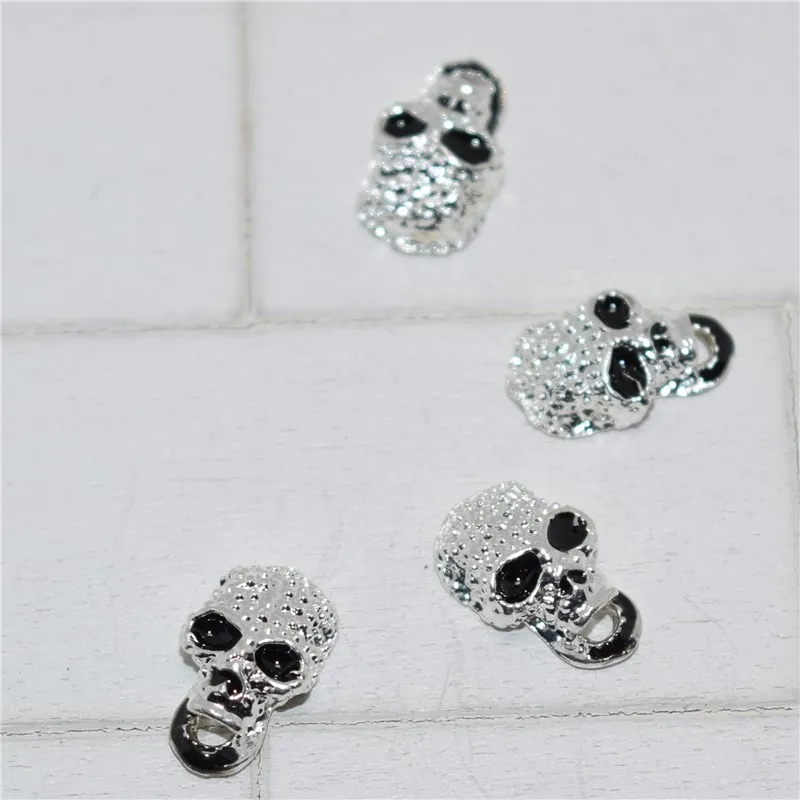 10psc جديد أسود الجمجمة 3D مسمار الفن زينة ، سبائك مسمار سحر ، الأظافر الراين مستلزمات الأظافر #198 10psc جديد أسود الجمجمة 3D مسمار الفن زينة ، سبائك مسمار سحر ، الأظافر الراين مستلزمات الأظافر #198