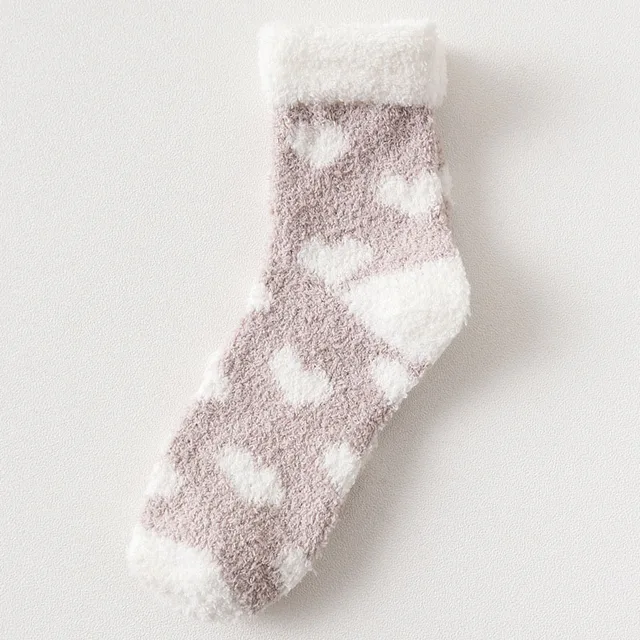Candy Warm Lady Heart Cute Winter Kawaii Thick Casual Women Socks Fuzzy Fluffy Terry Warm Socks Short Cute Cotton Socks Female love coffee