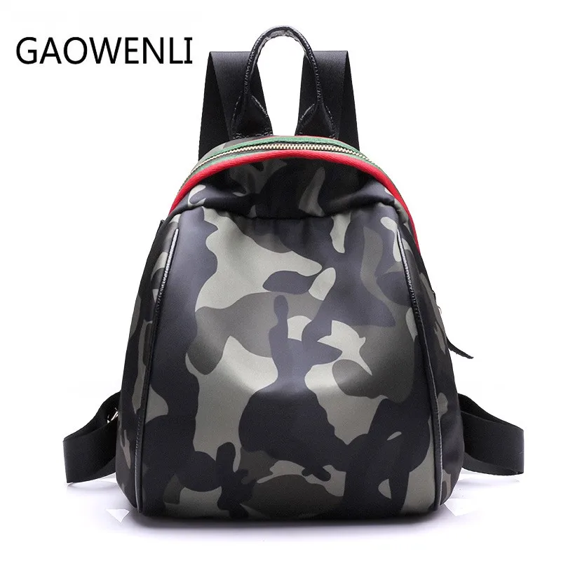 GAOWENLI Multi function College Wind Fashion Camouflage Backpack Women Famous Brands School Bags Mochila Bags for