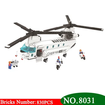 

Winner 8031 830pcs Chinook Helicopter Building Blocks thunder air force DIY Educational Bricks Toys for children