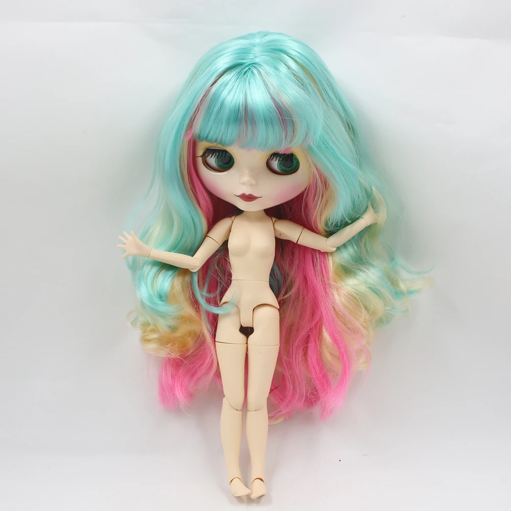 Ледяная Обнаженная фабрика Blyth кукла серии No.230BL2369/313/4268 зеленая смесь фиолетовые и желтые волосы белая кожа шарнир тела Neo 1/6 BJD