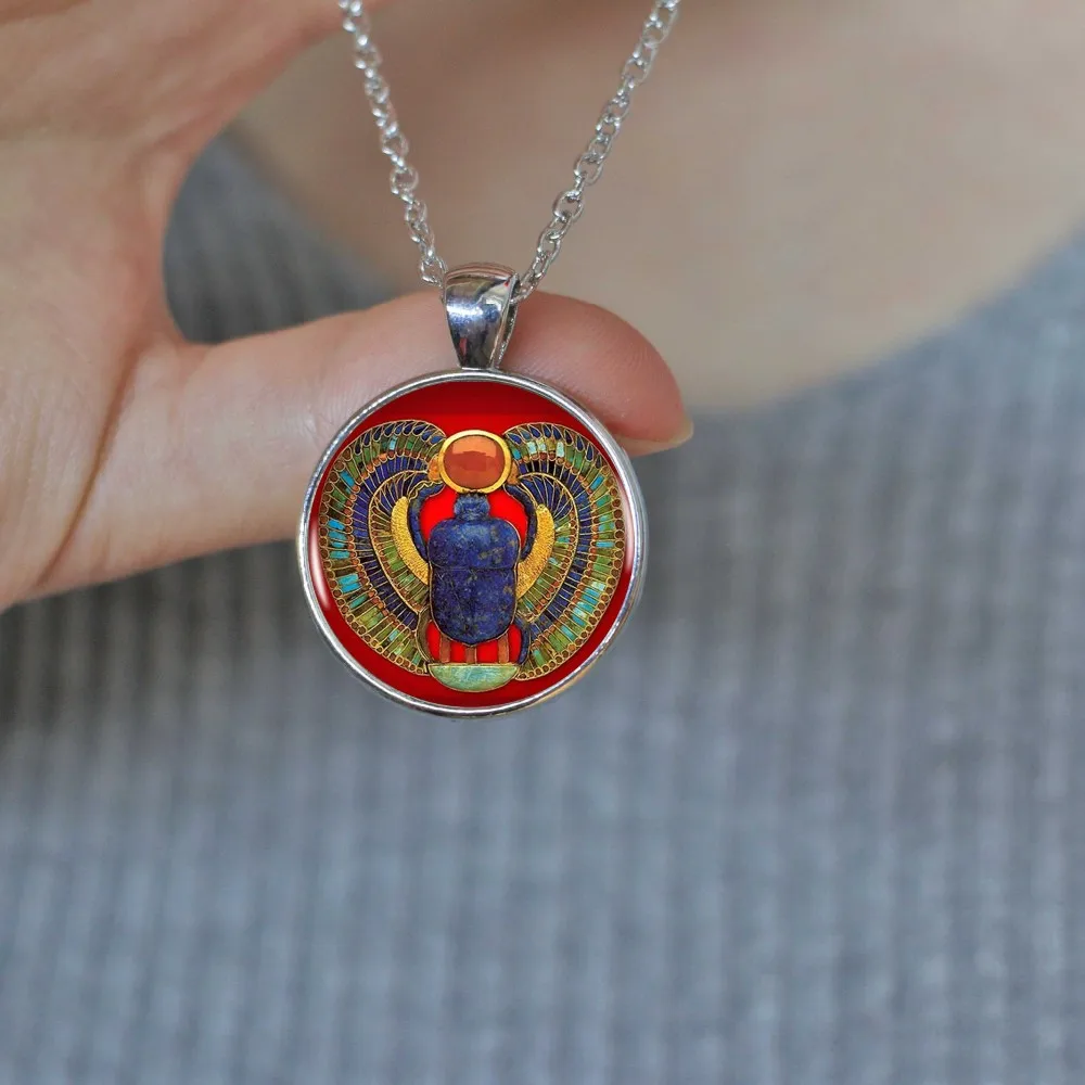 Мода года египетский ожерелье с подвеской скарабей, старинные ювелирные изделия из Египта, Египет, Цепочки и ожерелья, египетские Украшения для Для женщин, 4 цвета на выбор