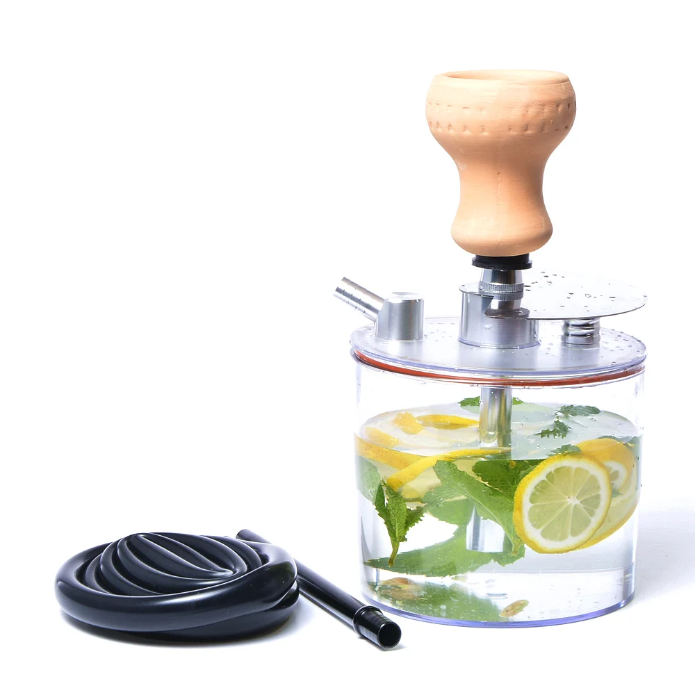 

Small Travel Hookah Portable Shisha Pipe Nargile Chichas with Silicone Hose Ceramic Bowl Metal Tongs Narguile Accessories