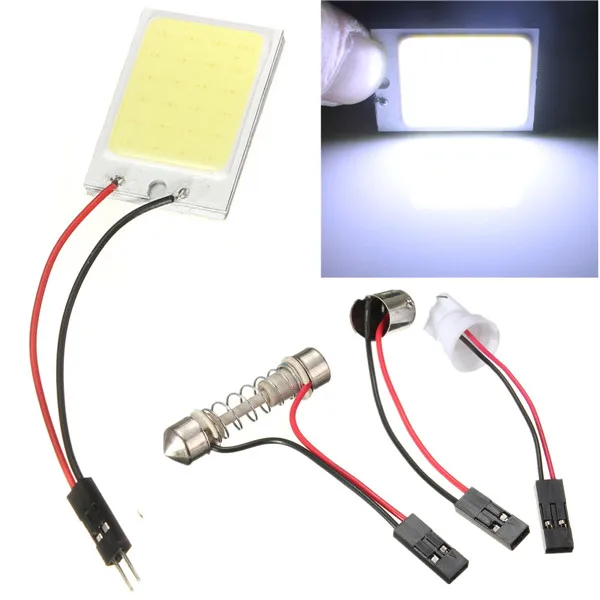 Большая Акция T10 24 SMD COB светодио дный Панель супер белый авто Интерьер Чтение Map свет лампы Купол гирлянда BA9S 3 адаптер 12 В