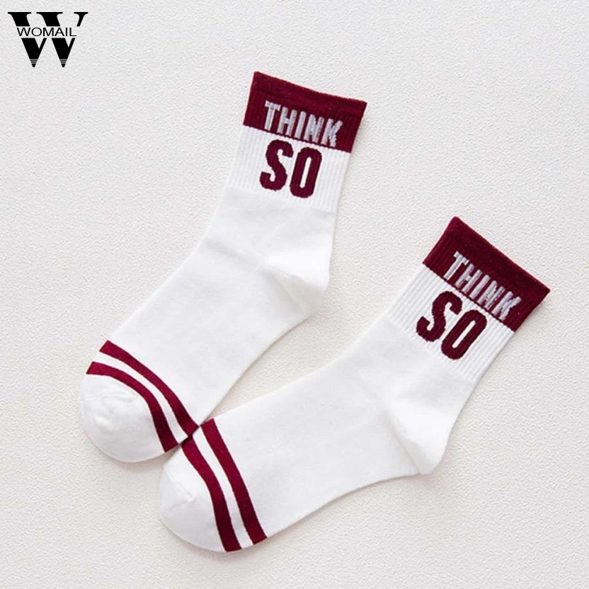 Buy 1 Pair Letter Cotton Blends Socks Women Autumn