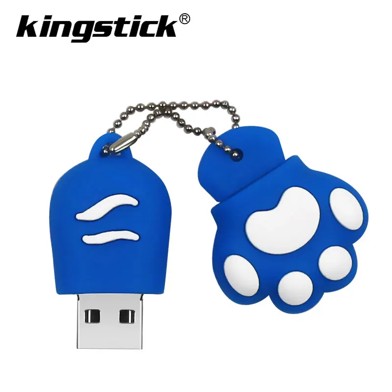 Cute Cat Claw USB Flash Drive 7 colors Pen driv Stick 4GB 8GB 16GB 32GB 64GB Memory Sticks best gift Pen Drive Flash U disk - Color: blue