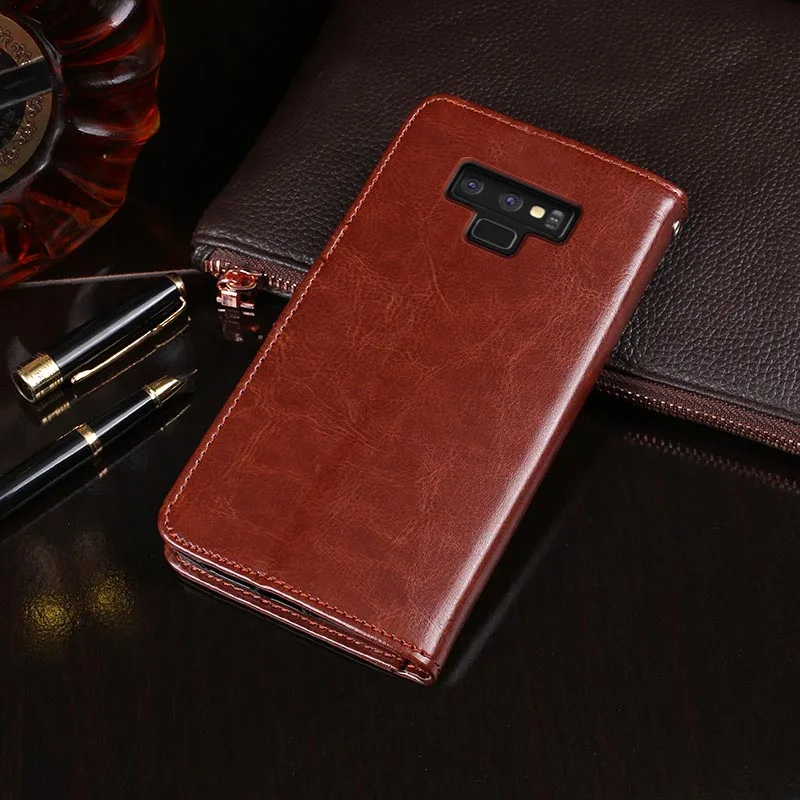 For Samsung Galaxy Note 9 Case 6.4 inch Magnetic Flip Crazy Horse Pattern Leather Note9 Wallet Phone Cover | Мобильные телефоны и