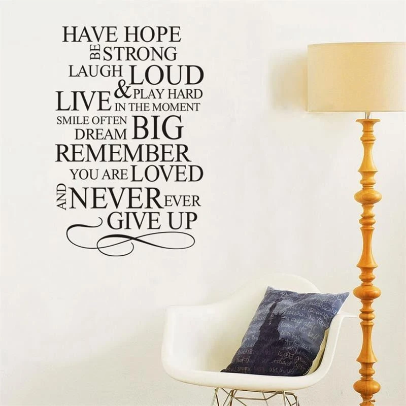 英語の文字言葉励まし壁ステッカー決して今まであきらめ壁紙ステッカー Wall Sticker Words Words Wall Stickerswords Stickers Aliexpress