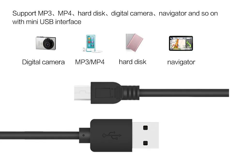 Мини USB кабель для передачи данных Mp3 камеры с жестким диском автомобильный