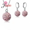¡Nuevo! ¡Precio al por mayor! ¡Plata de Ley 925 auténtica! Collar con colgante de bolas de cristales, pendientes, juegos de joyas para mujer y Niña ► Foto 3/6