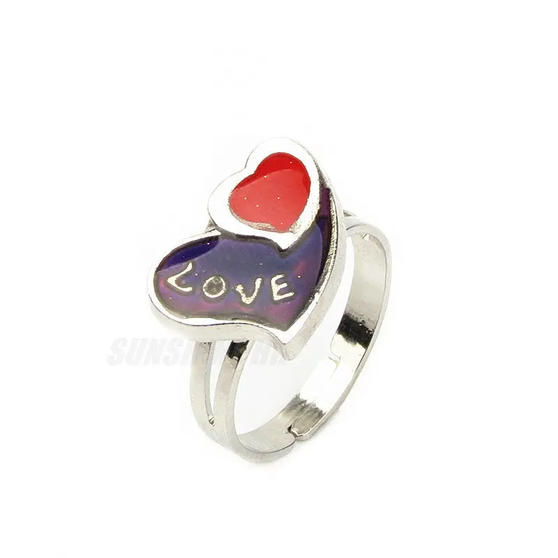 2019 Fine Jewelry Mood Double Heart Love Ring Temperature Changing Color Feeling Party Supplies Emotion Creative Gift | Украшения и