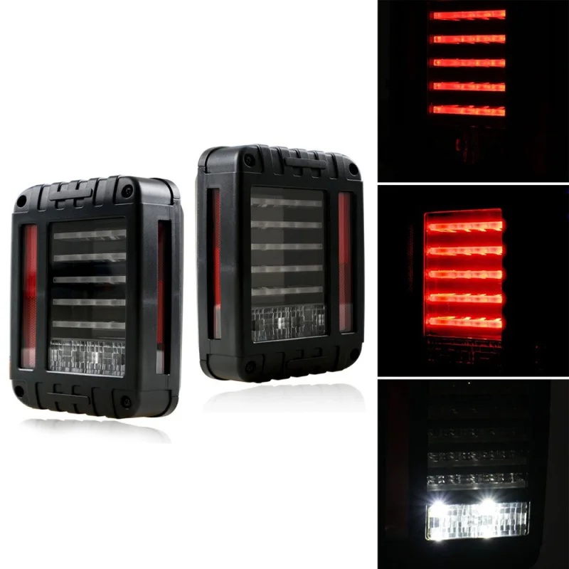 

For Jeep Wrangler JK 07-16 LED Tail Light Black Wrangler JK LED Brake Tail Lights Assembly with Rear Turn Singal