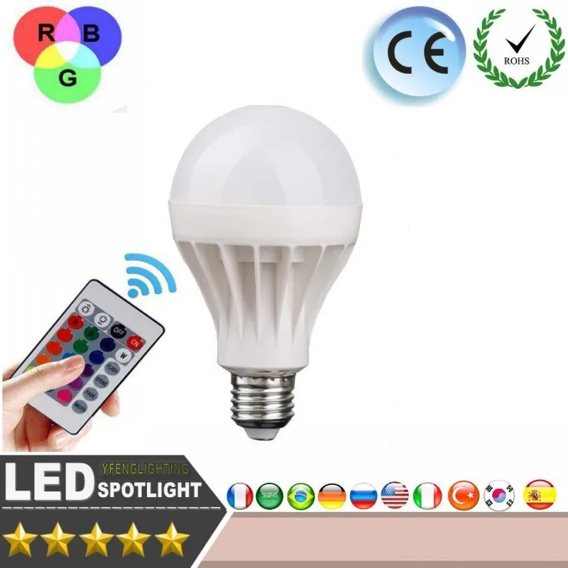 ZUCZUG светодиодные лампы RGB AC85 265V E27 E26 прожекторы сценические ночные светильники