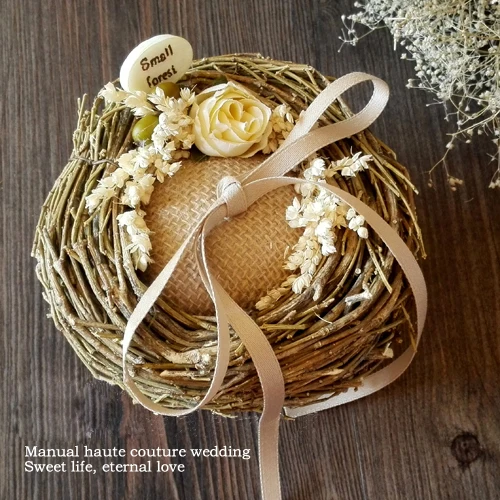 Original Forest Natural Birds Nest Ring Pillow Fl Branch Burlap Original Forest Natural Birds Nest Ring Pillow Fl Branch Burlap Wedding Bearer Box