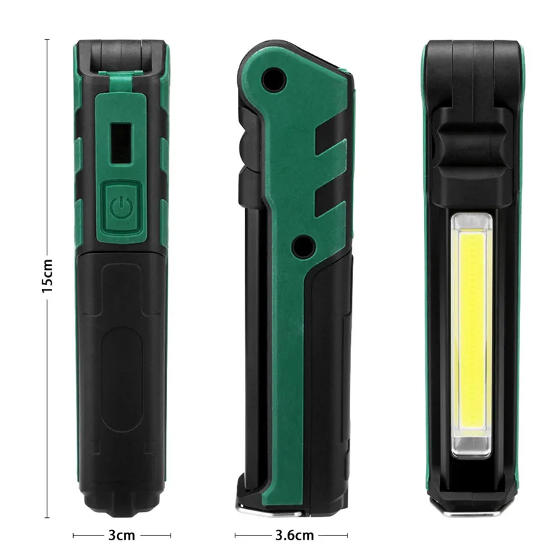 USB Перезаряжаемый рабочий светильник для кемпинга, светильник-вспышка, водонепроницаемый фонарь, встроенный аккумулятор, COB Светодиодный фонарь Linternas с магнитом/крючком