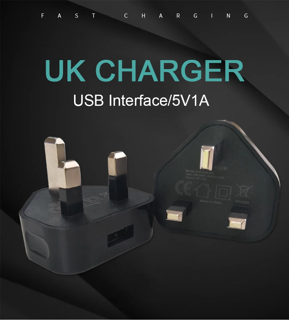 5V1A USB Charging CE Certified Mobile Phone Adapter UK Conversion Plug Travel in United Kingdom Ireland Singapore Maldives (1)