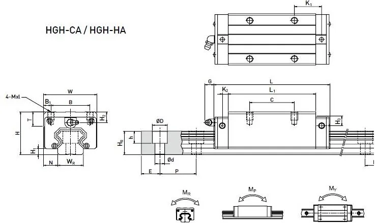 Тайвань HIWIN HGH20CA Линейный подшипник узкая каретка раздвижной блок HGH20 CA слайдер соответствует HGR20 20 мм линейная направляющая