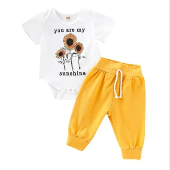 

Infant Baby Sets Summer Baby Girl Boy Adorable Short Sleeve Floral Romper Tops Shorts & Pants Casual Outfits Clothes