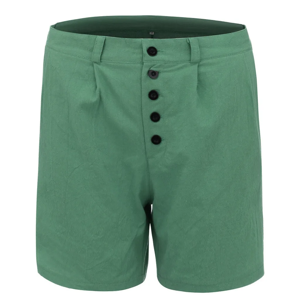Womail шорты женские короткие летние модные однотонные хлопковые и льняные карманы повседневные винтажные прямые шорты Jun11 - Цвет: GN