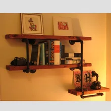 American Iron loft shelf bookcase shelf wood wall wall vintage furniture and creative water