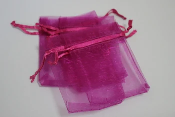 

100pcs/lot hot pinkcolour Organza Bags 7x9 Wedding Favour Gift bag Jewellery pouches