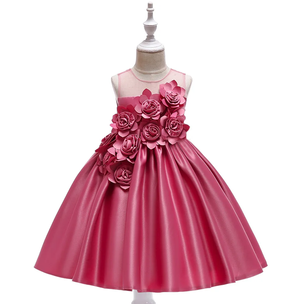 Одежда для маленьких девочек, коллекция 2109 года, летнее элегантное вечернее платье без рукавов для девочек, свадебное платье с цветочным узором для девочек, детская одежда на возраст от 3 до 10 лет