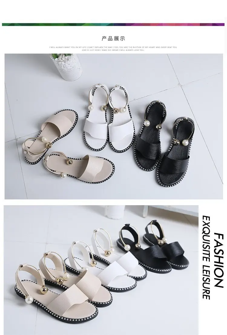 HOKSVZY 2019 Sandals Flip Flops New Summer Fashion Rome Slip-On Breathable Non-slip Shoes Woman Slides Solid DFGD-A12