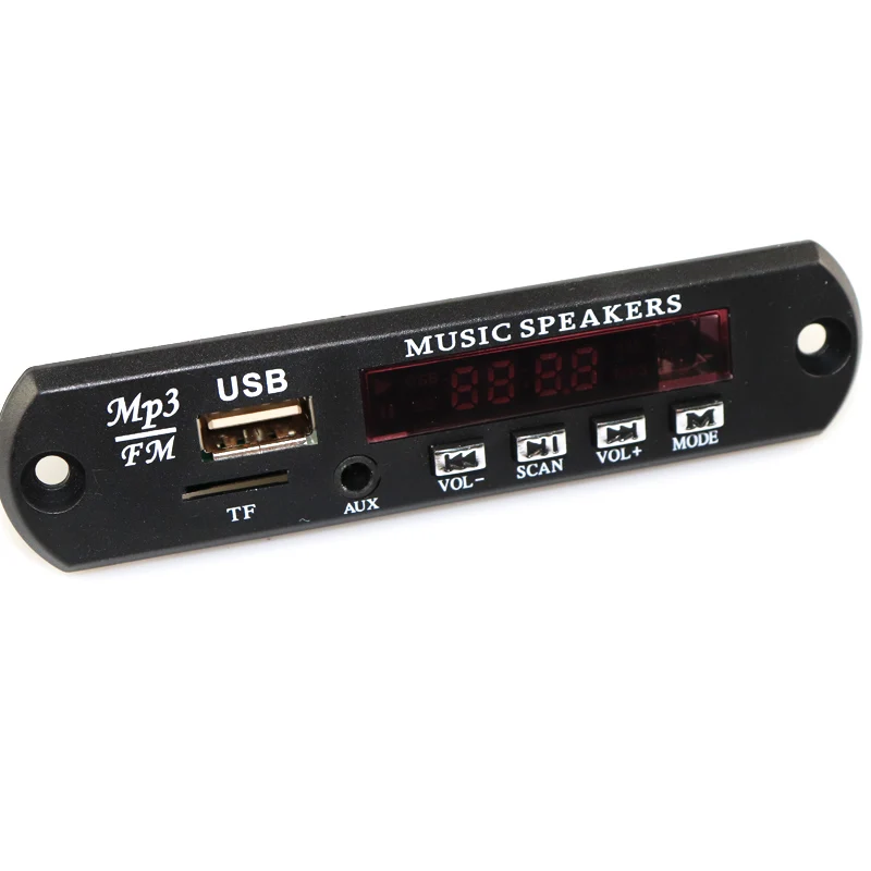 Автомобильный MP3 музыкальный декодер плата DC 12 В USB питания TF FM радио аудио модуль